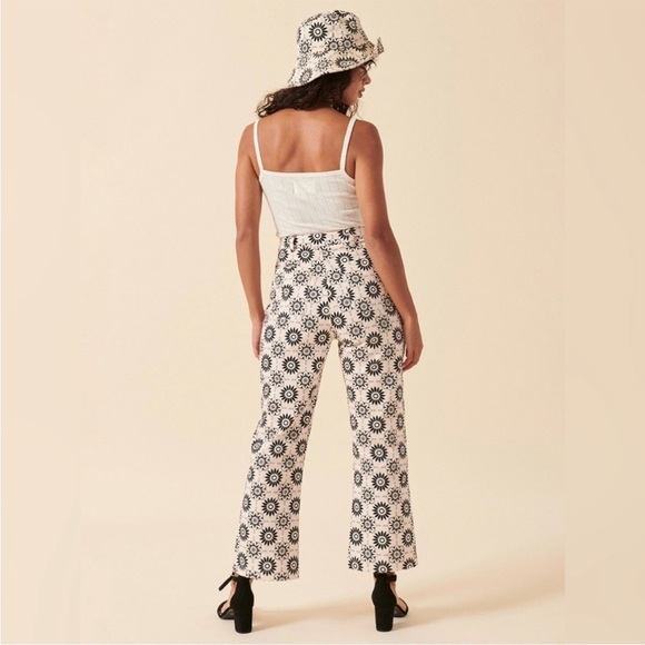 Rolla’s Plaza Bootcut Crop Pants Women's Cream/Black Floral Print High Rise S - Picture 2 of 7